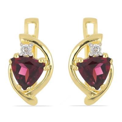 BUY NATURAL RHODOLITE GEMSTONE EARRINGS IN 925 STERLING SILVER